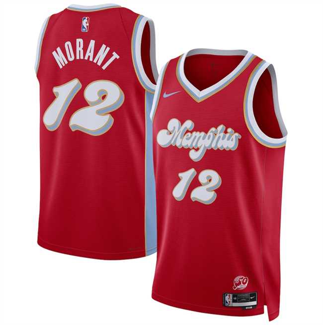 Men's Memphis Grizzlies #12 Ja Morant Red 2024-25 City Edition Stitched Jersey Dzhi,We sell and wholesale Men's Memphis Grizzlies #12 Ja Morant Red 2024-25 City Edition Stitched Jersey Dzhi on line form chian!